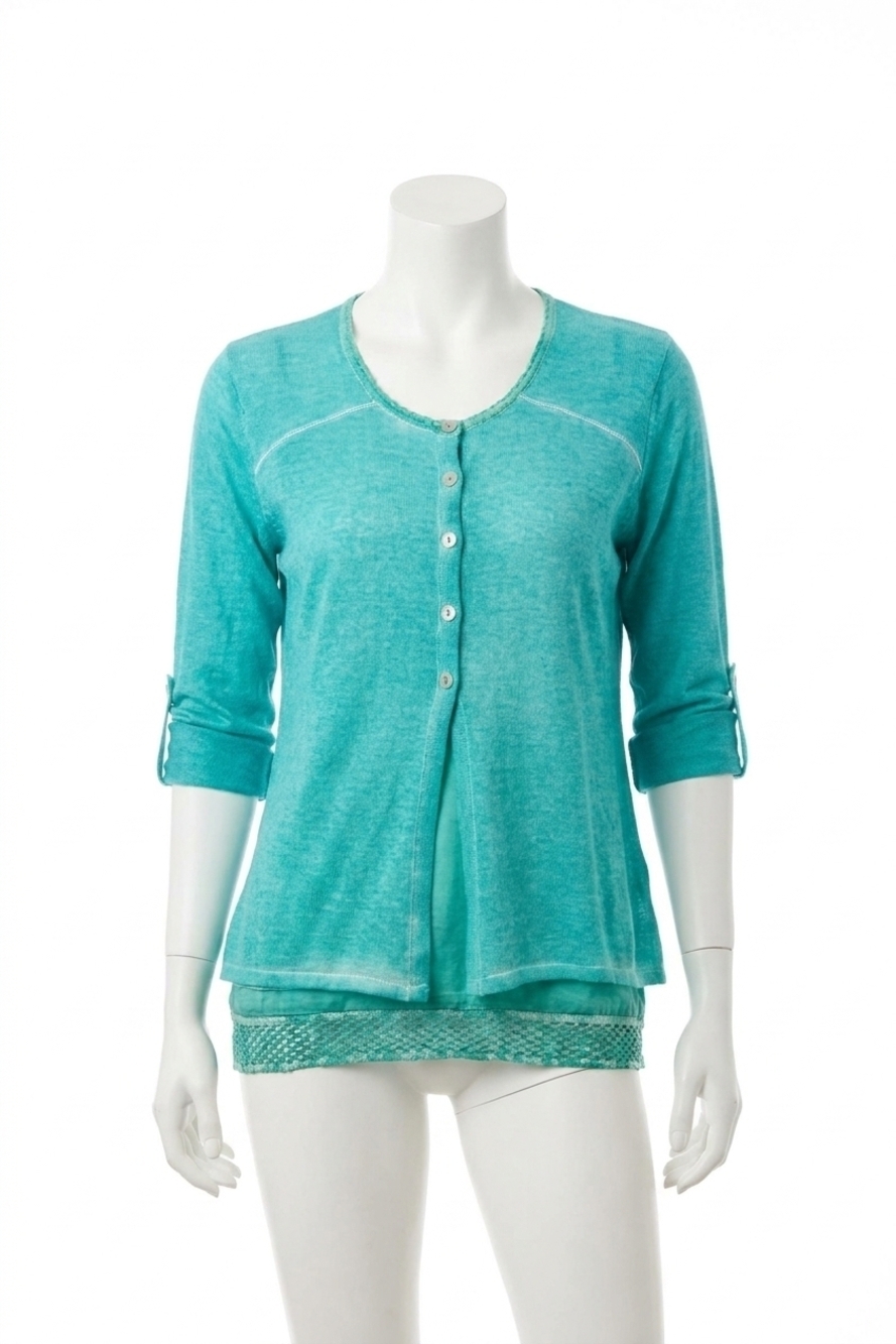 NEW ANGEL faux layered set in teal